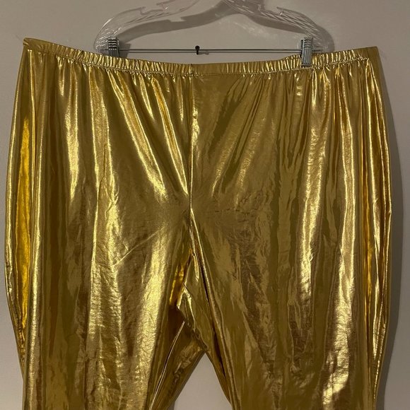 Roman's Shiny Plus Size Gold pants size 38/40 (5XL) *184 - Picture 3 of 4